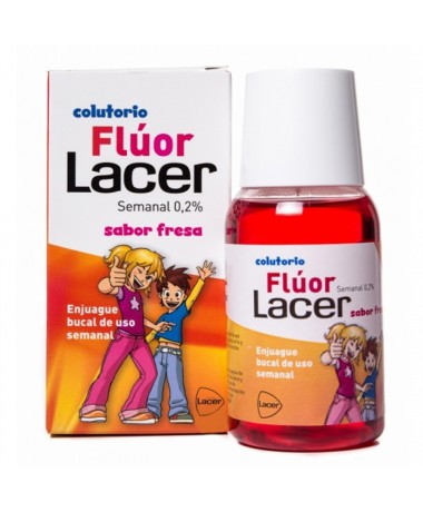Lacer fluor semanal 0,2% fresa 100ml - Farmacia Olmos