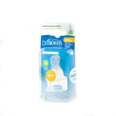 Dr brown´s tetina natural flow + 6m 2 unidades-Farmacia Olmos
