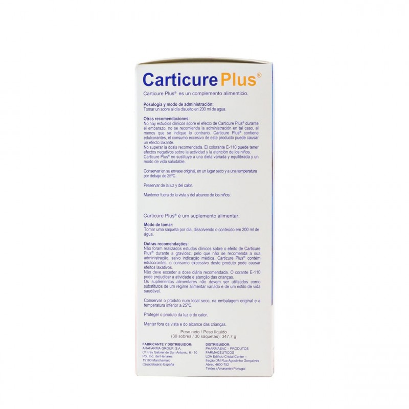 Carticure plus sobres condroitina + glucosamina + colageno 30 sobres