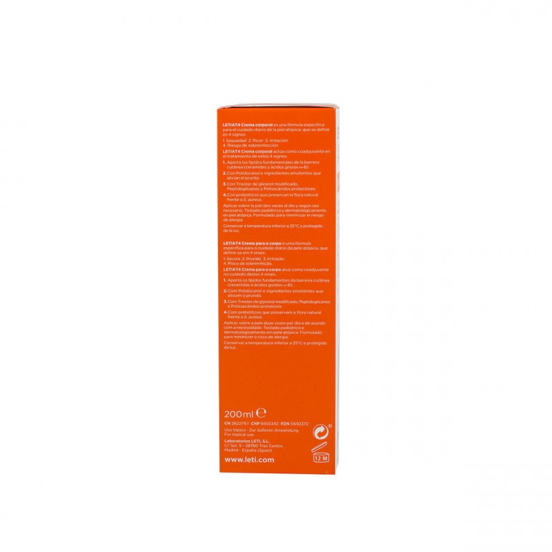 crema hidratante leti at4 piel atópica  - Farmacia Olmos