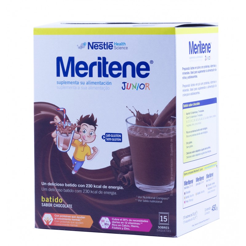 Meritene junior batido chocolate 15 sobres - Farmacia olmos