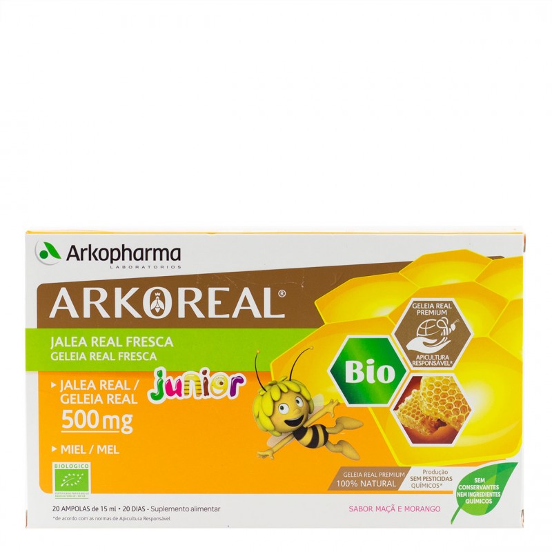 Arkoreal jalea real junior 50o mg 20 ampollas-Farmacia Olmos