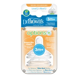 Dr brown´s tetina options+  boca ancha + 3m 2 unidades-Farmacia Olmos