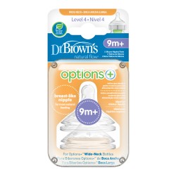 Dr brown´s tetina options+ boca ancha +9 m 2 unidades-Farmacia Olmos