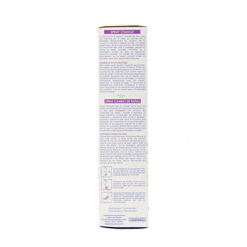 Mustela spray cambio de pañal 75ml - Farmacia Olmos