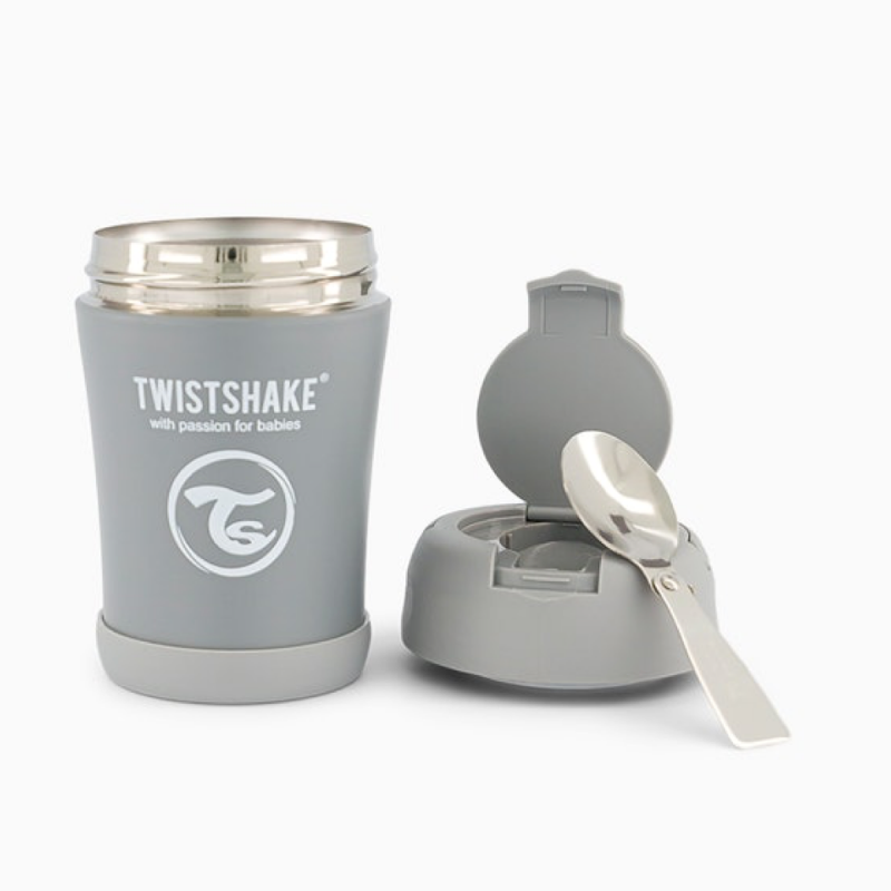 Twistshake food container gris 350ml- Farmacia Olmos