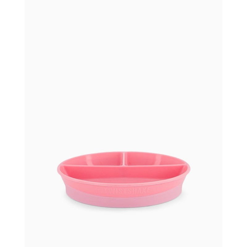 Twistshake plato dividido rosa +6m- Farmacia Olmos