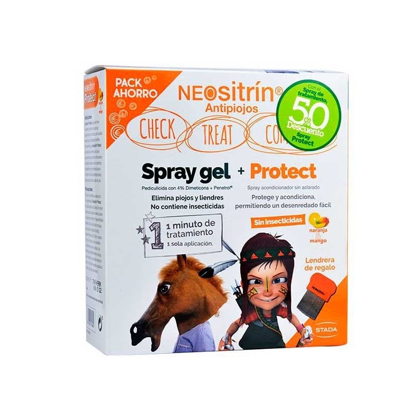 Neositrin Kit antipiojos spary 60ml+ spray protect 100ml -Farmacia Olmos.