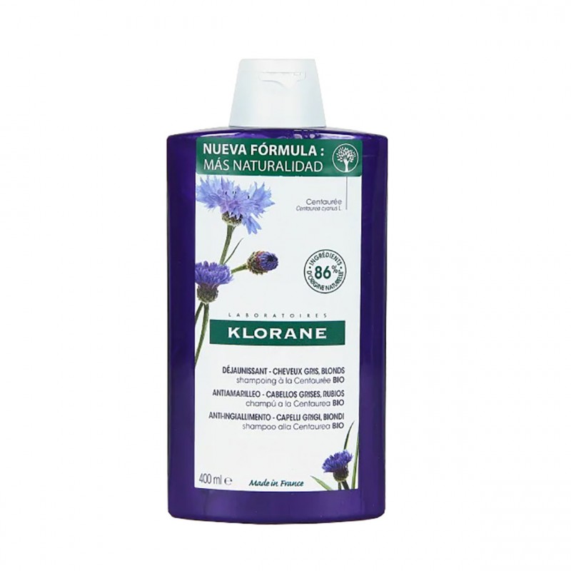 Klorane champu antiamarilleo- cabellos grises/rubios a la centaurea 400ml-Farmacia Olmos