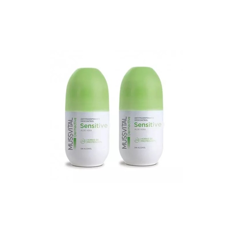 Mussvital dermactive desodorante sensitive aloe vera roll-on 75ml duplo-Farmacia Olmos