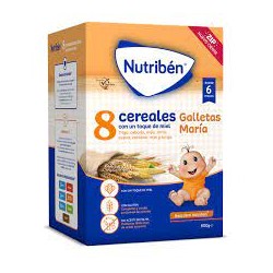 Nutriben 8 cereales galletas maria  600 g-Farmacia Olmos