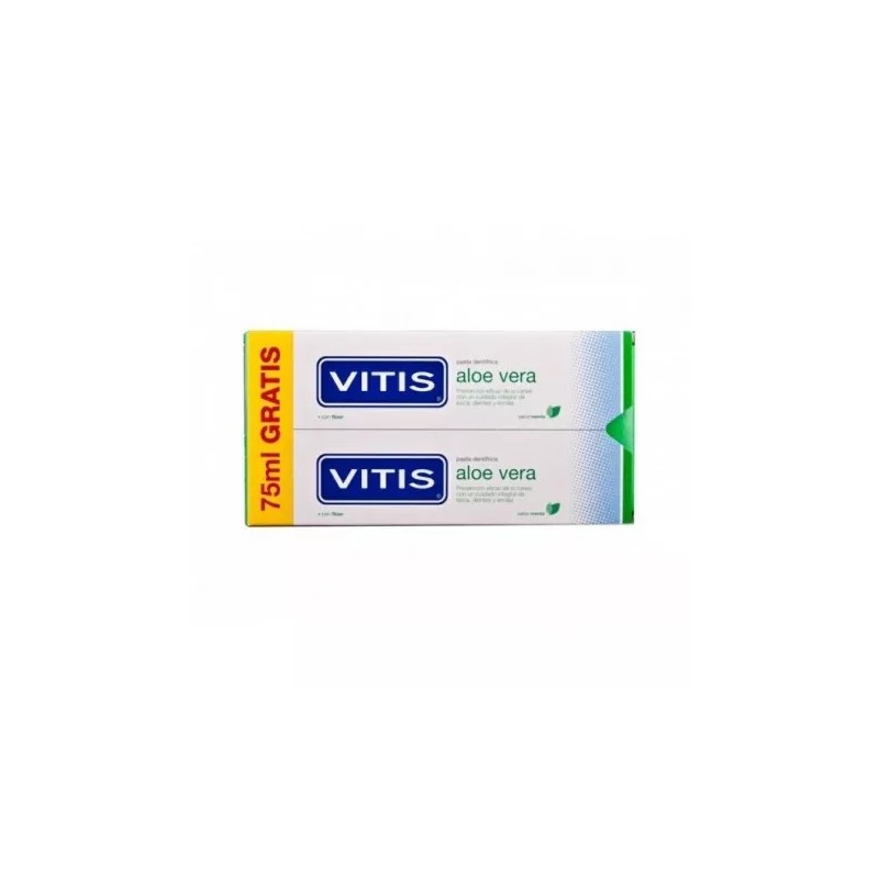 Vitis aloe vera pasta dental menta 150ml duplo-Farmacias Olmos