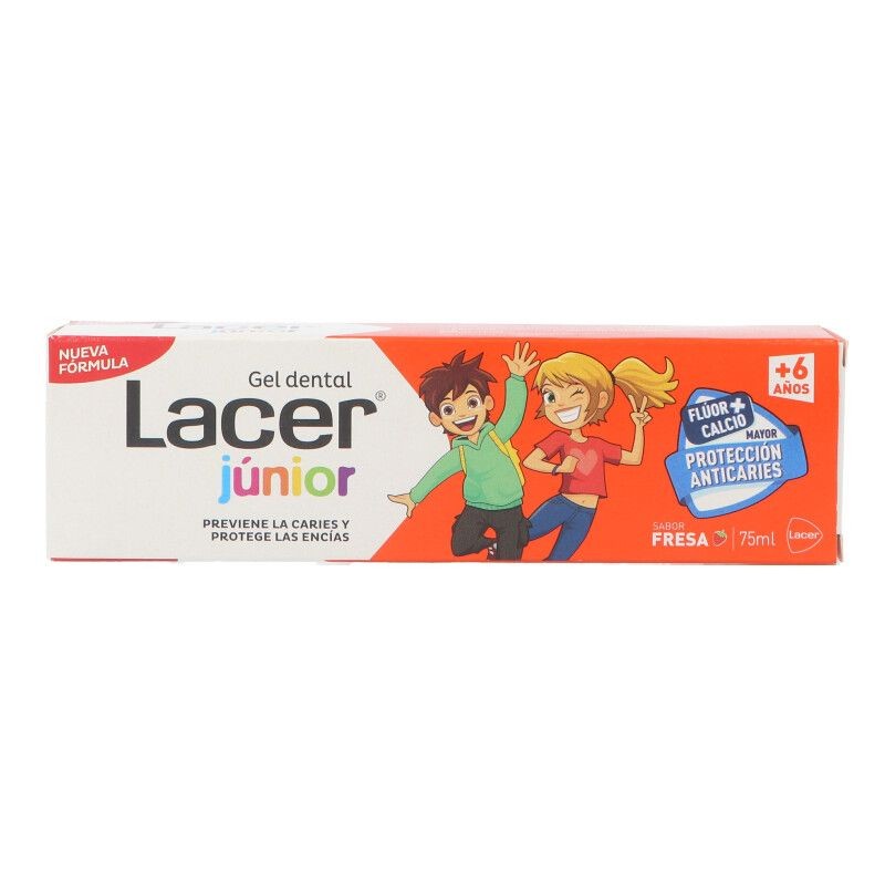 Lacer junior gel dental 75ml fresa-Farmacia Olmos