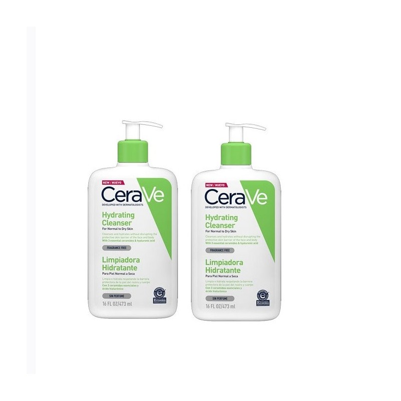 Cerave limpiadora hidratante piel normal/seca 473ml duplo-Farmacia Olmos