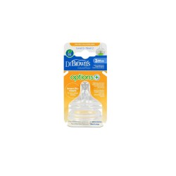 Dr brown´s tetina options+ boca ancha +6m 2unidades-Farmacia Olmos