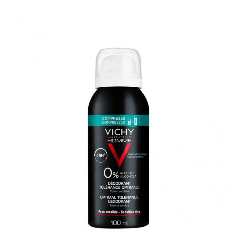 Vichy desodorante hombre sensitive 48h aerosol 100ml-Farmacia Olmos