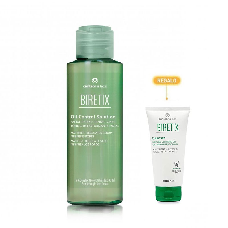 Biretix oil tonico retexturizante facial 100ml +regalo cleanser 100 ml-Farmacia Olmos