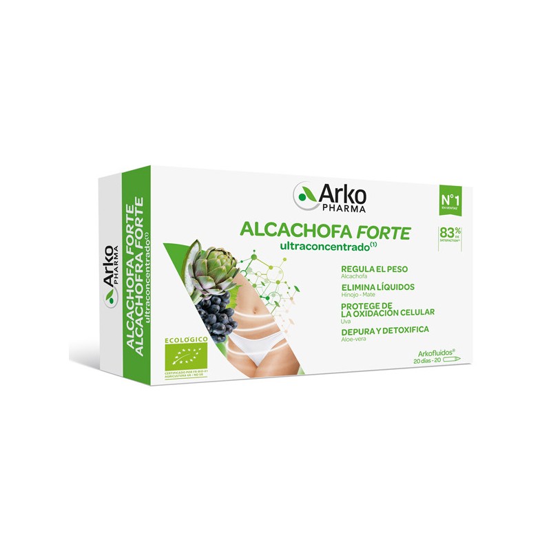 Arkofluido alcachofa forte bio 20 ampollas bebibles-Farmacia Olmos