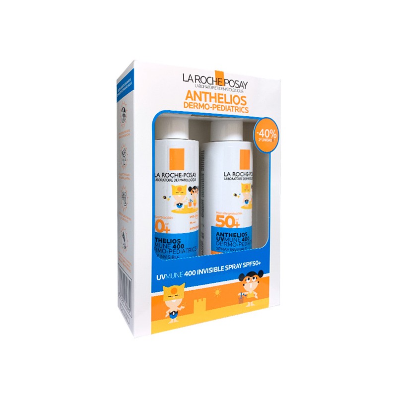 La roche posay anthelios dermopediatrics spf50+ spray invisible 200ml duplo-Farmacia Olmos