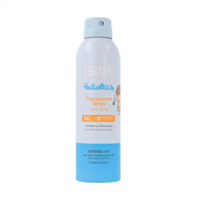Isdin fotoprotector pediatrics spray transparent wet skin spf 50 250ml - Farmacia Olmos