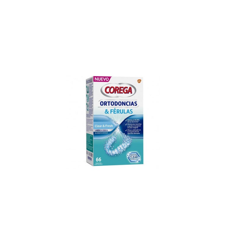Corega ortodoncias & ferulas 66 tabletas limpiadoras-Farmacia Olmos