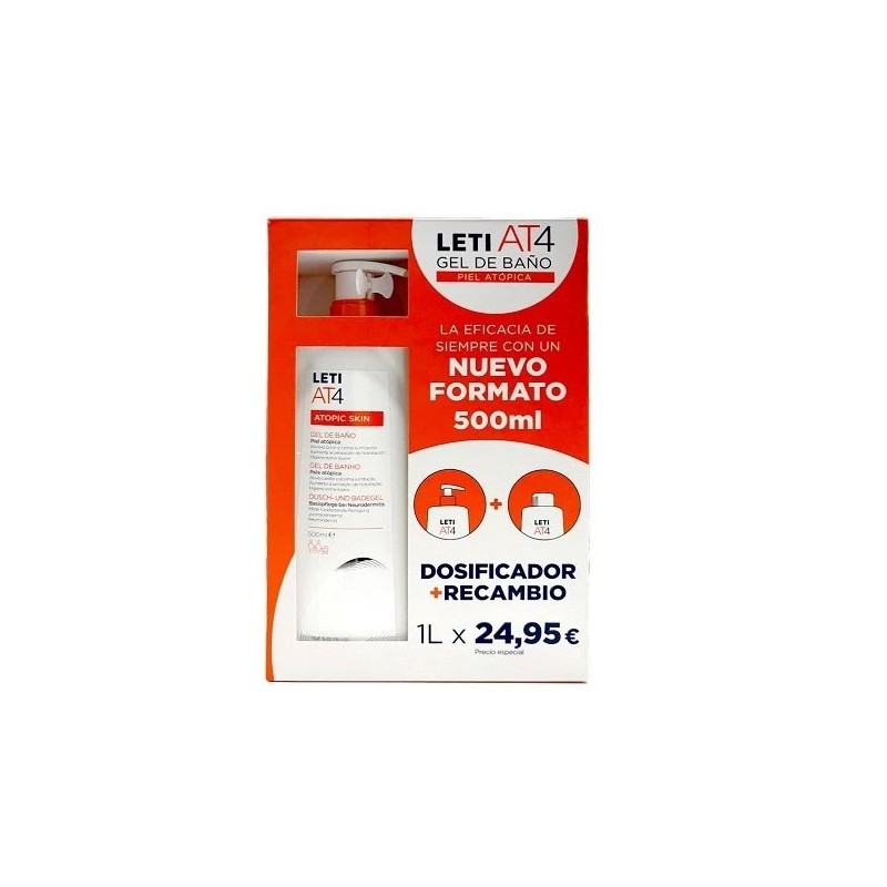 Leti at4 pack gel de baño 500ml +refill 500ml-Farmacia Olmos