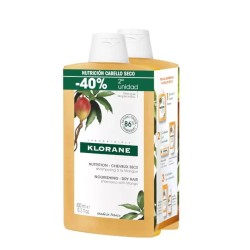 Klorane champu nutritivo-cabellos secos con mango 400ml duplo-Farmacia Olmos