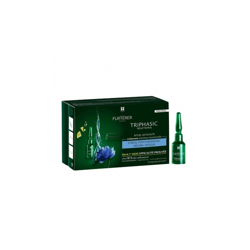Rene furterer triphasic anticaida concentrado 12 ampollas-Farmacia Olmos