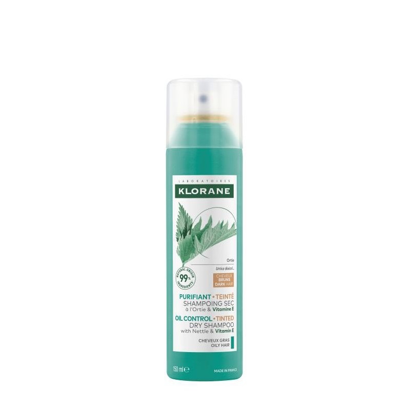 Klorane champu seco seborregulador ortiga cabello moreno 150ml-Farmacia Olmos