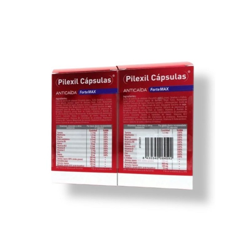 Pilexil anticaida fortemax  60 capsulas duplo - Farmacia Olmos.