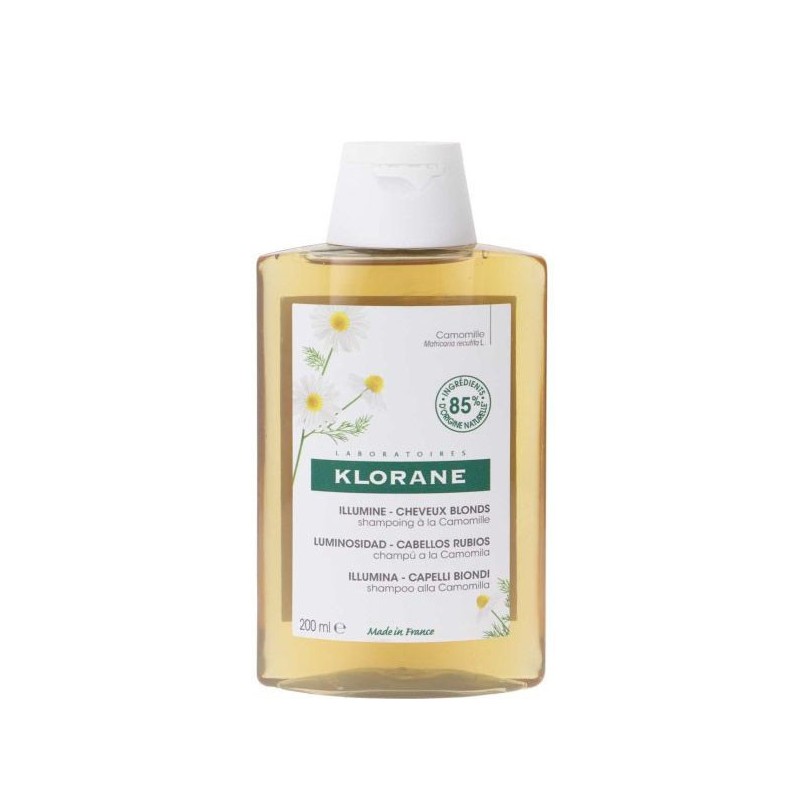 Klorane champu reflejos dorados a la camomila  200 ml - Farmacia Olmos