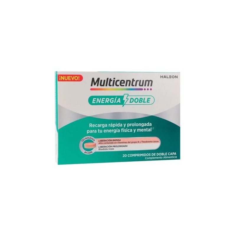Multicentrum energia doble  20 comprimidos - Farmacia Olmos.