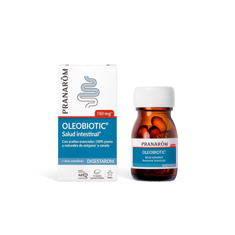 Pranarom digestarom oleobiotic salud intestinal 15 capsulas - Farmacia Olmos.