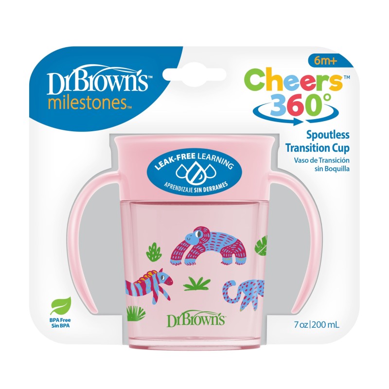 Dr brown´s vaso 360º sin boquilla 200ml +6m rosa
