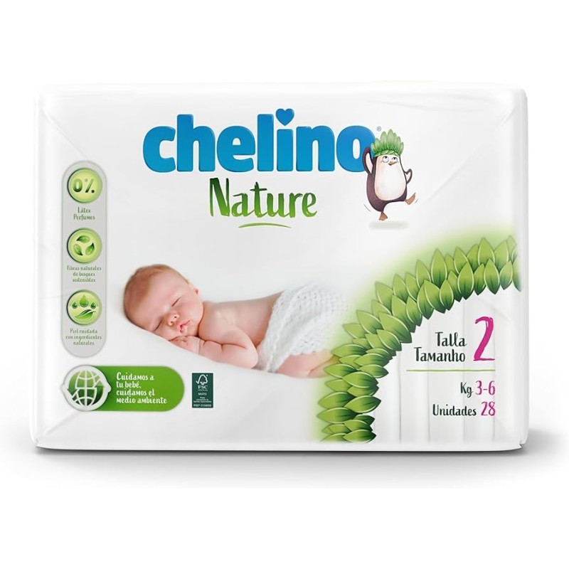 Chelino nature pañal infantil talla 2 (3-6 kg) 28 unidades - Farmacia Olmos
