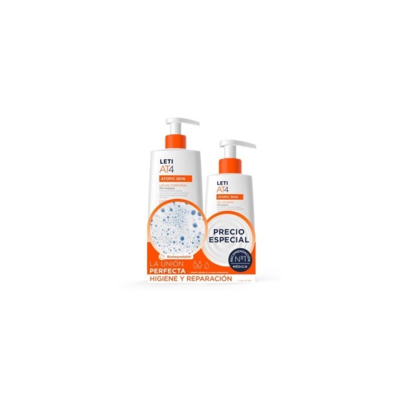 Comprar Leti at4 pack gel de baño 500ml + leche corporal 200ml