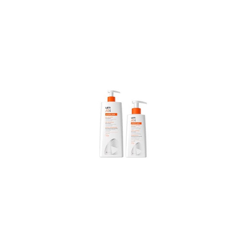 LETI AT4 PACK GEL DE BAÑO 500ML + LECHE CORPORAL 200ML - Farmacia olmos