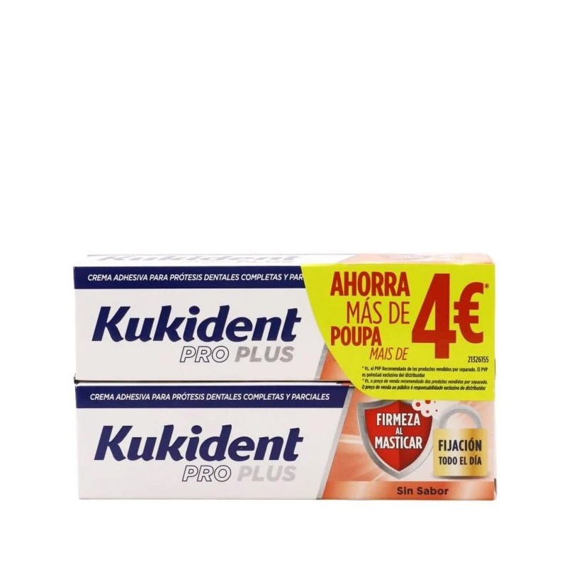 Kukident pro plus firmeza al masticar 40g duplo - Farmacia olmos