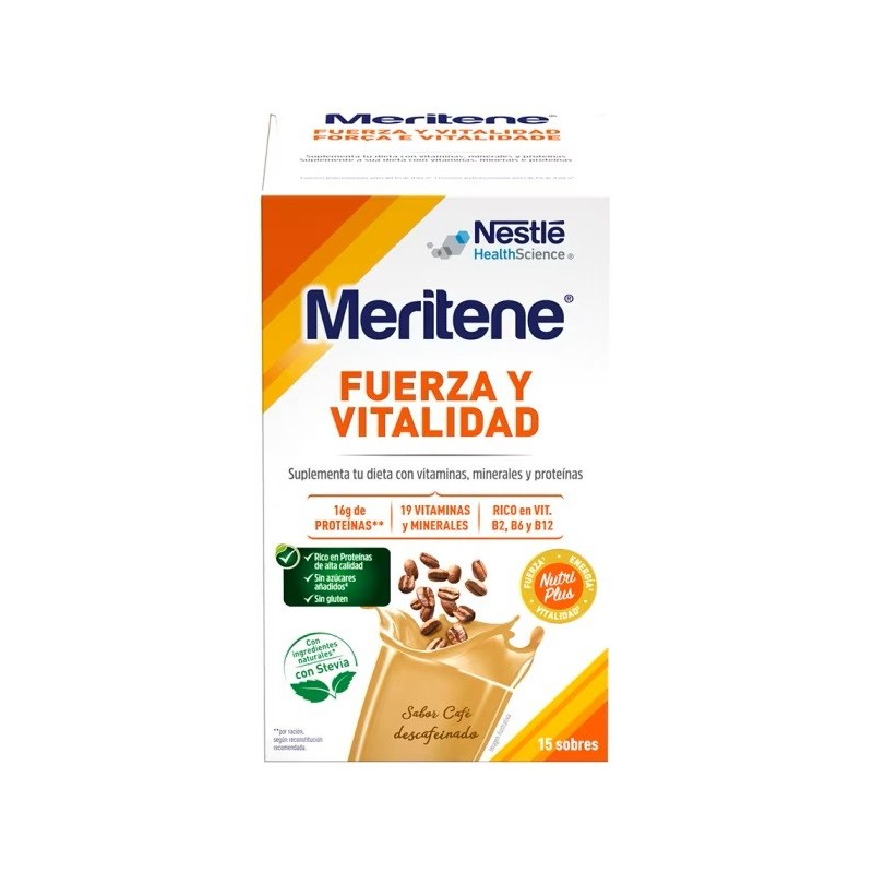 Meritene batido cafe descafeinado 15 sobres-Farmacia Olmos