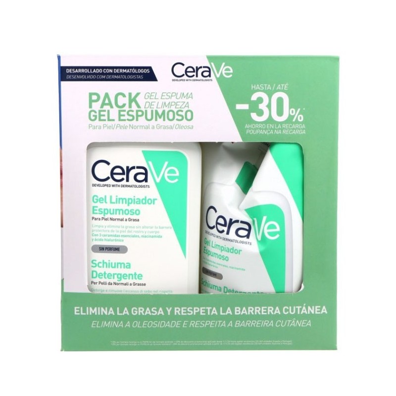 Cerave pack gel espumoso + refill-Farmacia Olmos