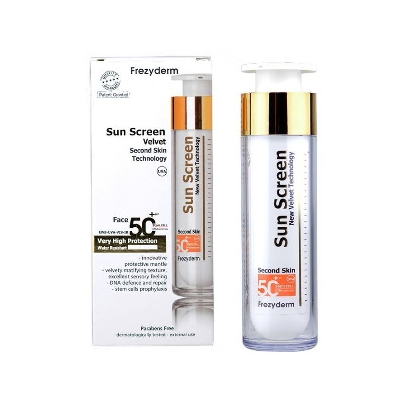 Frezyderm sun screen velvet face spf50+ 50ml-Farmacia Olmos