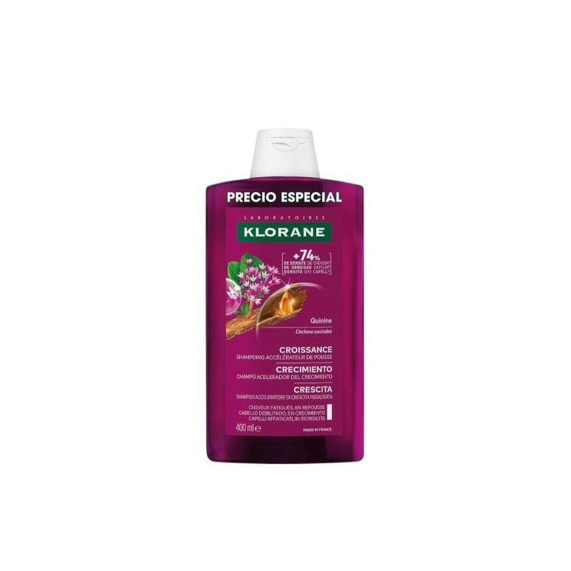 Klorane champu acelerador del crecimiento 400ml-Farmacia Olmos