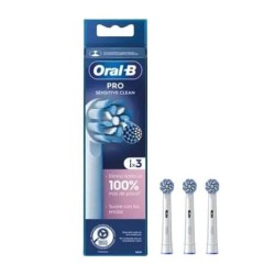 Oral b recambio cepillo dental electrico sensitive clean 3 unidades-Farmacia Olmos