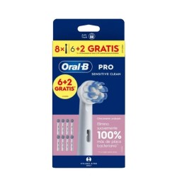 Oral b recambio cepillo dental electrico sensitive clean 6 + 2 unidades-Farmacia Olmos